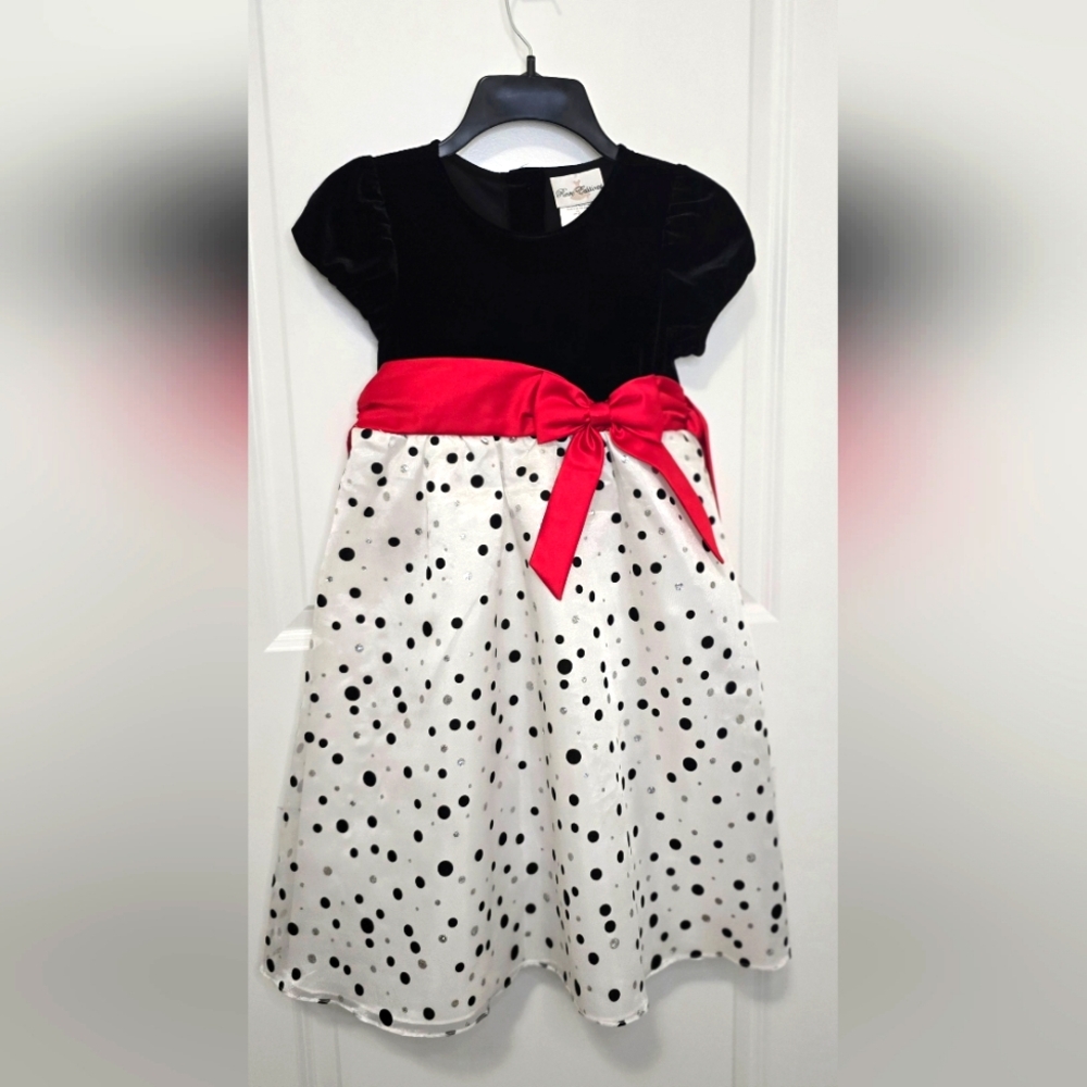 Rare Editions Size 8 Velvet Glittery‎ Winter Holiday dress